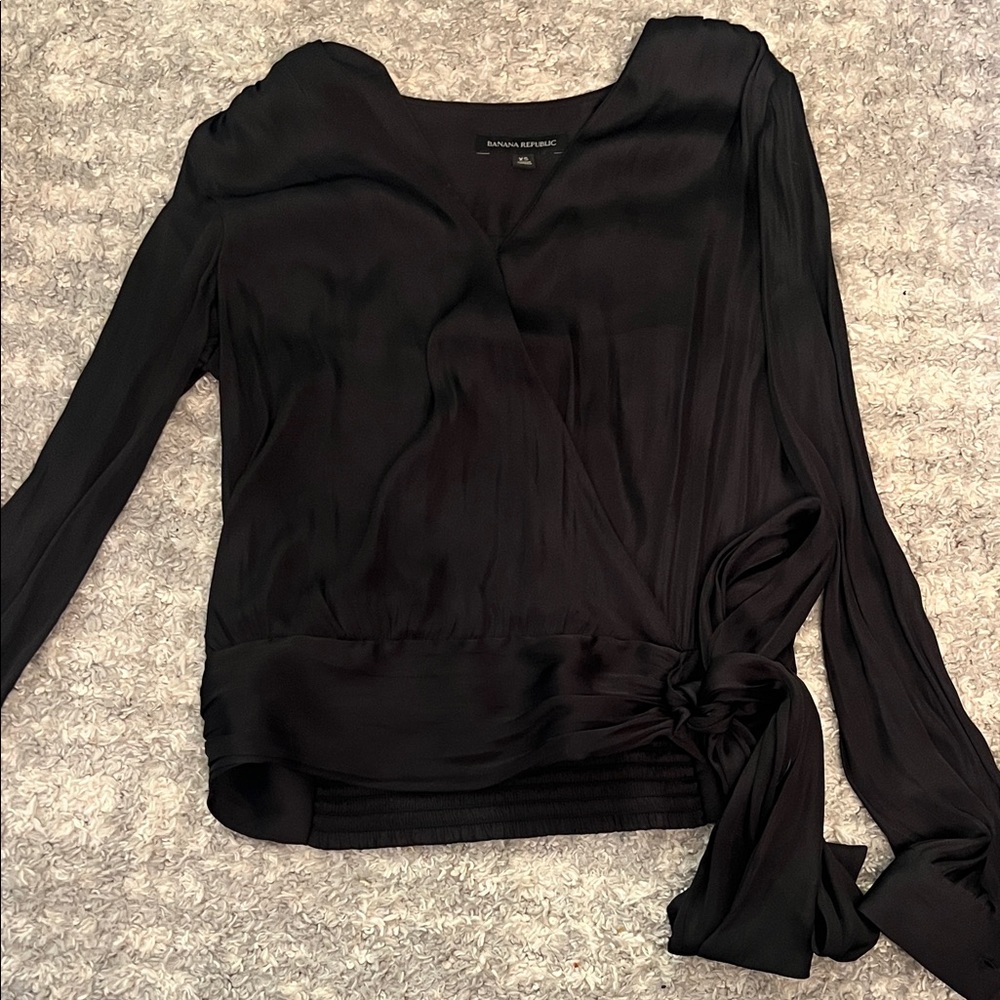 Banana Republic Black Blouse with Side Knot